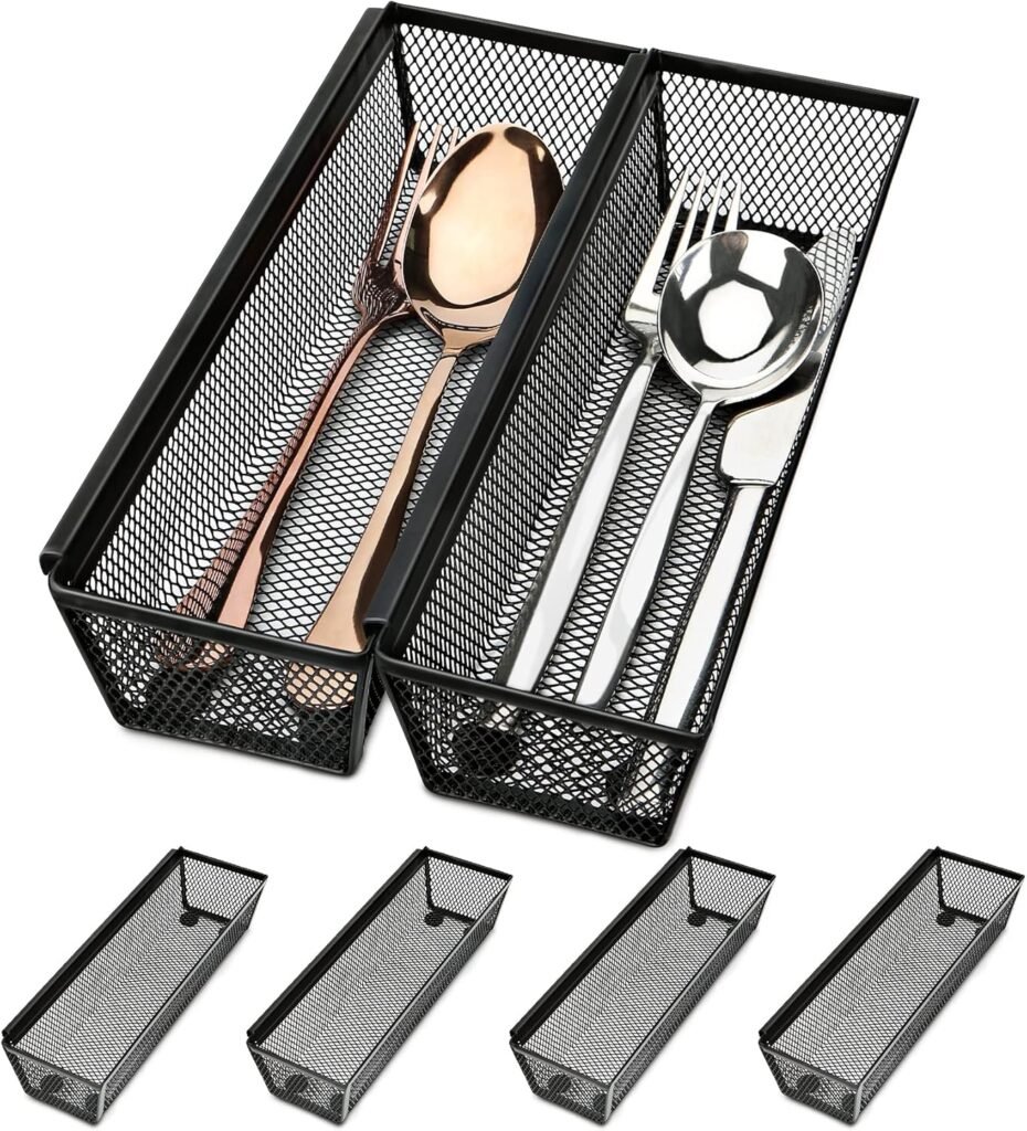 Smgmg 6-Pack Silverware Drawer Organizer with Interlocking Design. Best kitchen drawer organizer.