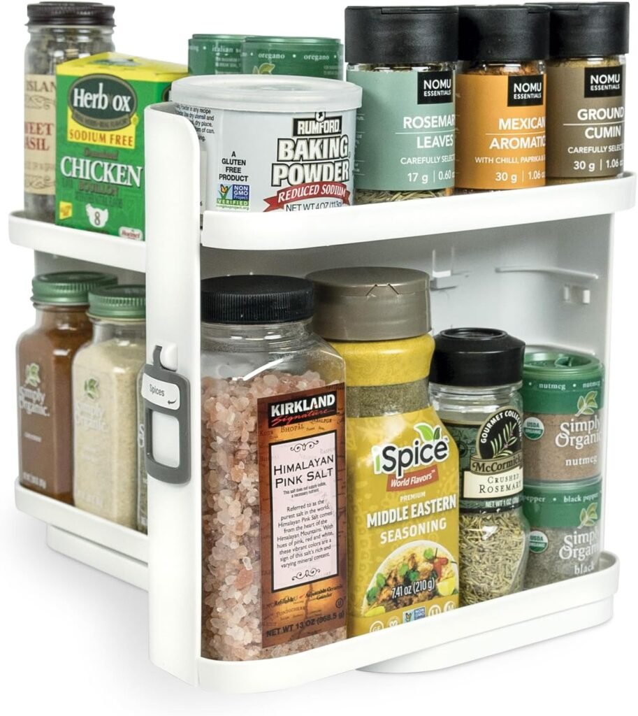 Cabinet Caddy SNAP! Spice Rack Organizer – Slide & Rotate 5-Tier Storage
