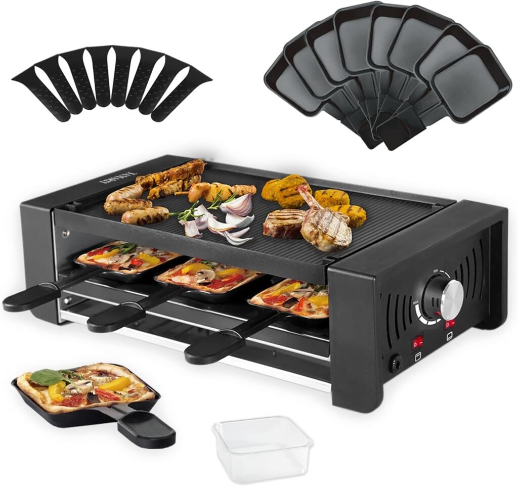 TAMARIT 2-in-1 Raclette Party Grill (Portable Indoor Electric KBBQ)
