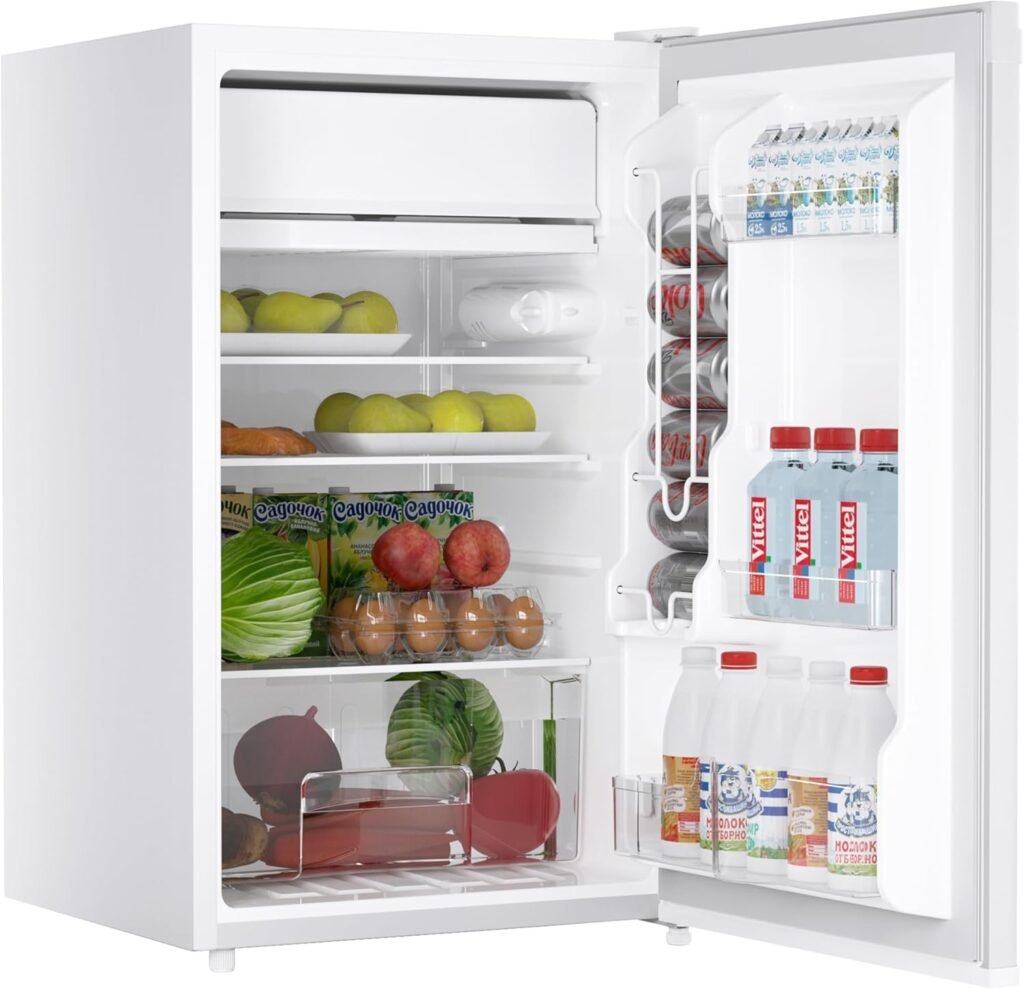 Jojoka 4.3 Cu.Ft Mini Fridge with Freezer for Compact Refrigerator in Small Kitchen