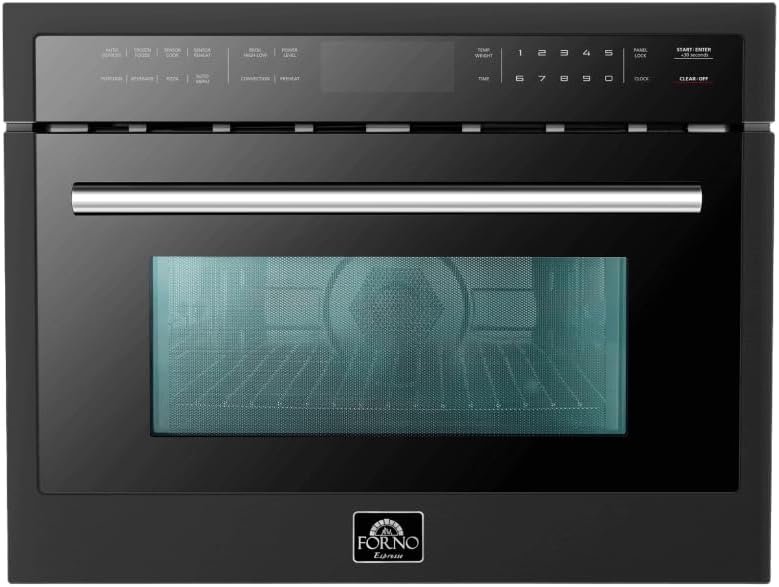 FORNO Oliena Espresso Black 24-Inch Built-In Microwave and Convection Oven for Versatile Cooking