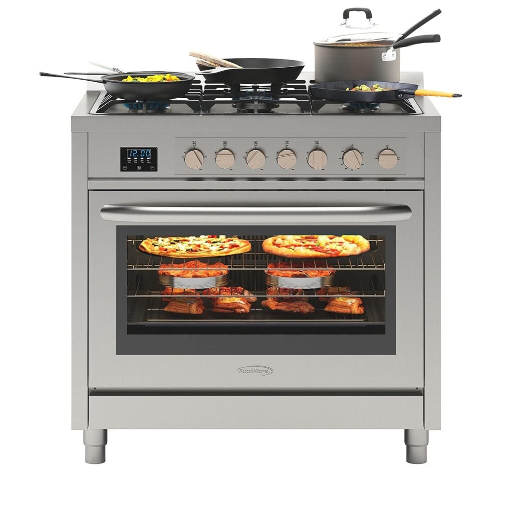 KoolMore 36-Inch Professional Gas Range Stove with Convection Oven for Kitchen Gas Stoves and Oven Setup