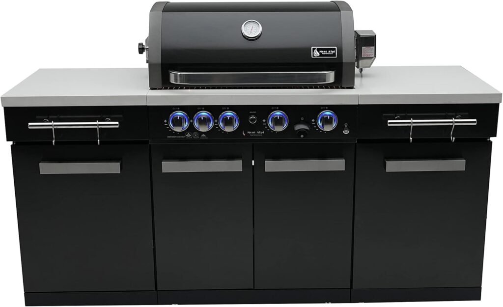 Mont Alpi Premium 70-Inch Outdoor Kitchen Island with Grill (Pizza Oven Compatible Setup)