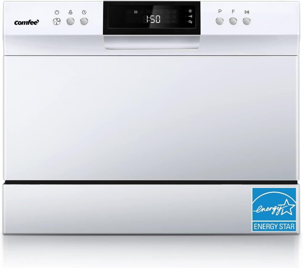 COMFEE’ Portable Mini Countertop Dishwasher for Small Kitchen and Apartment Use