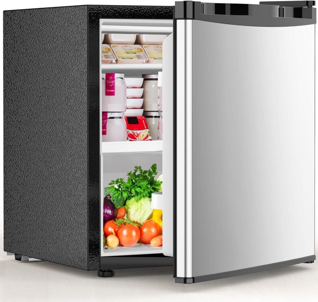 Electactic 1.6 Cu.Ft Mini Fridge with Freezer for Ultra-Compact Small Kitchen Use