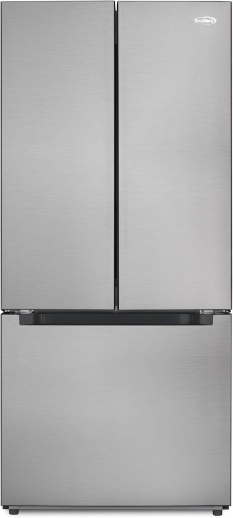 KoolMore 18.5 Cu.Ft Counter Depth French Door Refrigerator for Small Kitchen Storage