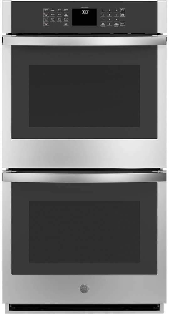 GE 27-Inch Smart Double Electric Wall Oven JKD3000SNSS for Practical Kitchen Appliance Packages with Double Oven