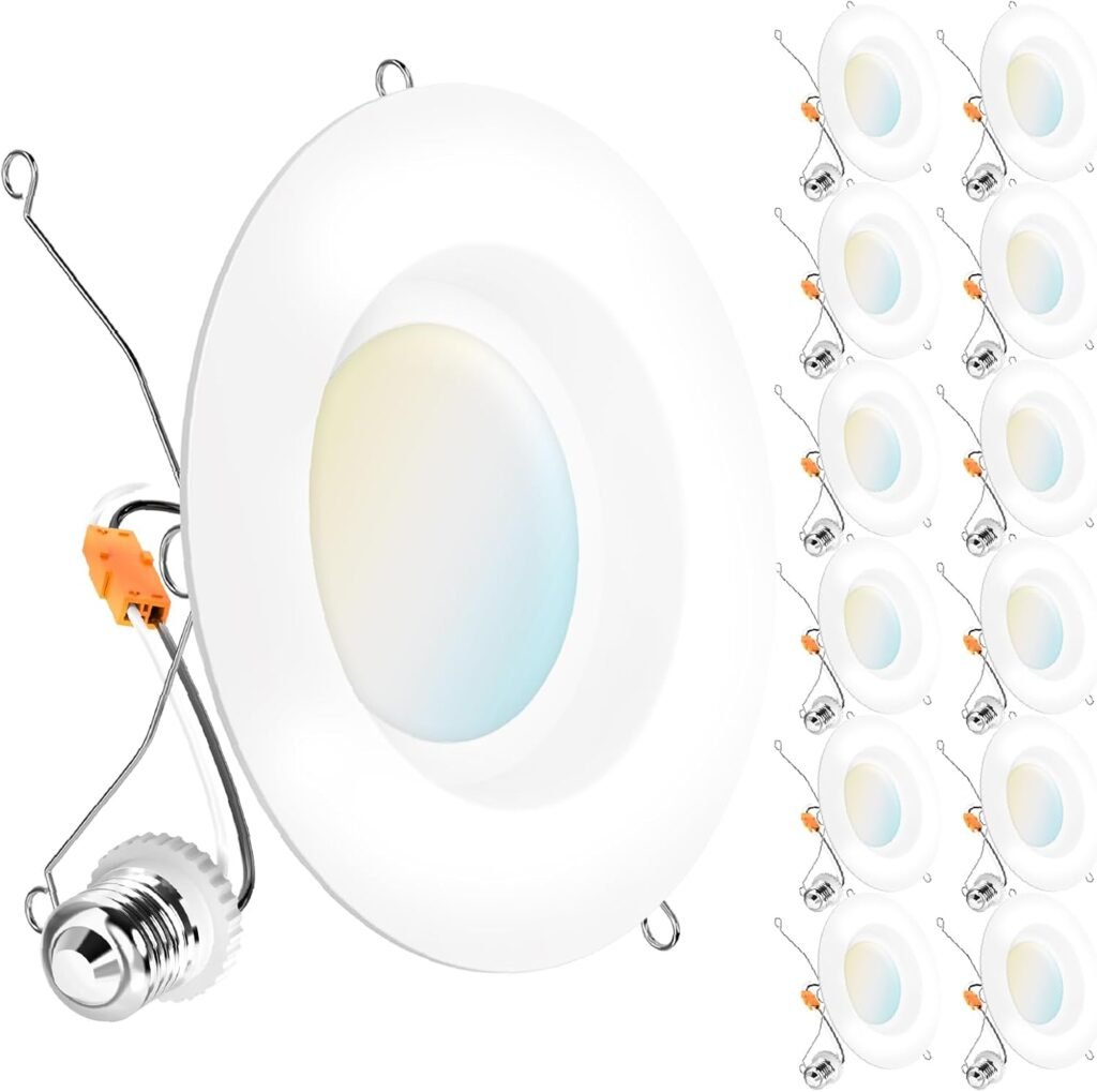 Sunco 6 Inch LED Recessed Lights Retrofit 12 Pack (5CCT Selectable)