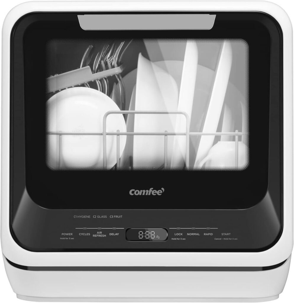 COMFEE’ Portable Mini Dishwasher with Built-In Water Tank for Ultra-Compact Kitchens