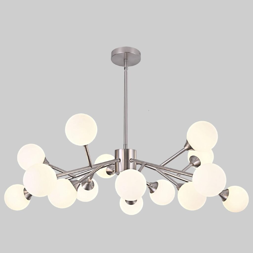 MKONOL 15-Light Glass Globe Sputnik Chandelier. celling light for kitchen.