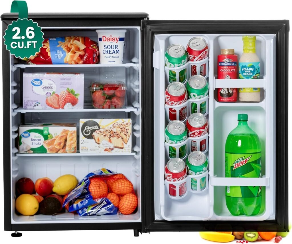 Roomwell E-Star 2.6 Cu Ft Mini Fridge for Compact Refrigerator in Small Kitchen