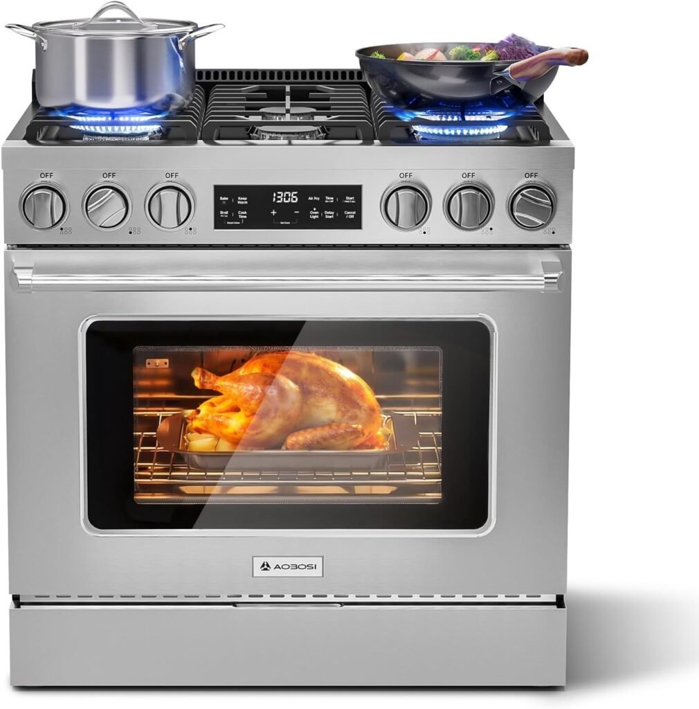 AAOBOSI 36-Inch Gas Range Oven with Air Fry and Convection for Kitchen Gas Stoves and Oven Setup