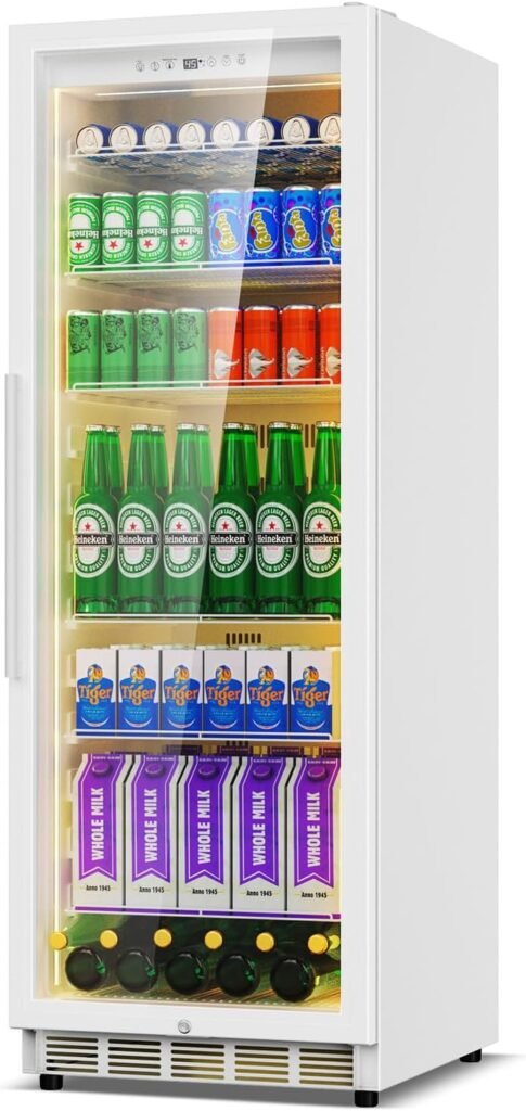 Velivi 13.8 Cu.Ft Commercial Display Beverage Refrigerator for Outdoor Fridge for Outdoor Kitchen