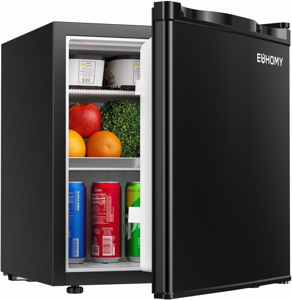 EUHOMY 1.7 Cu.Ft Mini Fridge with Freezer for Compact Refrigerator in Small Kitchen