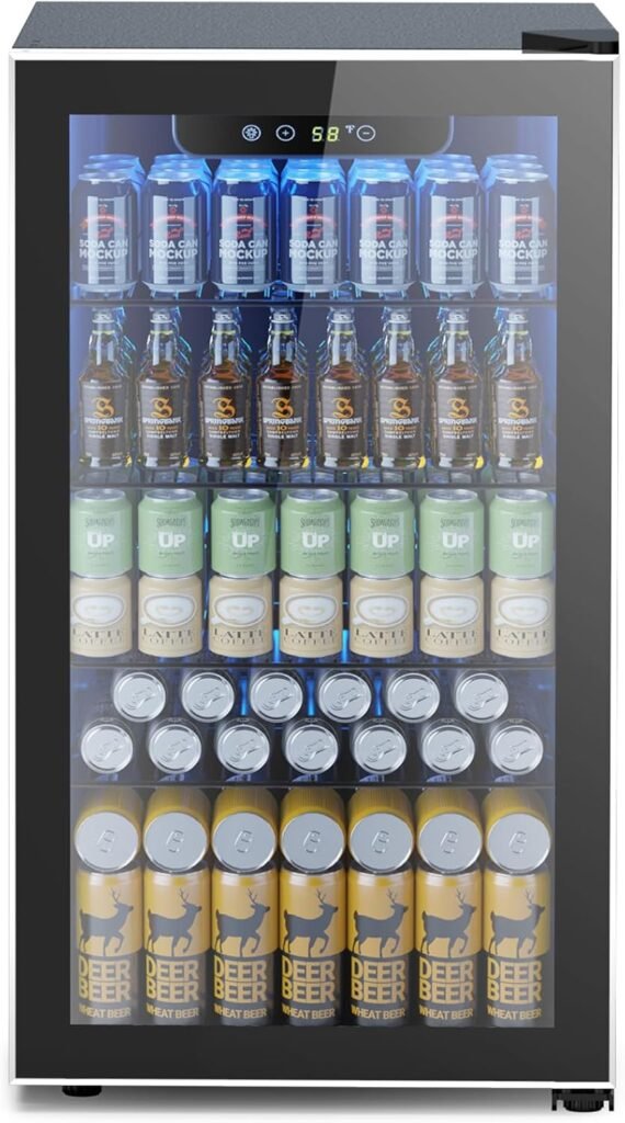 Electactic 3.2 Cu.Ft 130-Can Mini Beverage Refrigerator for Outdoor Fridge for Outdoor Kitchen