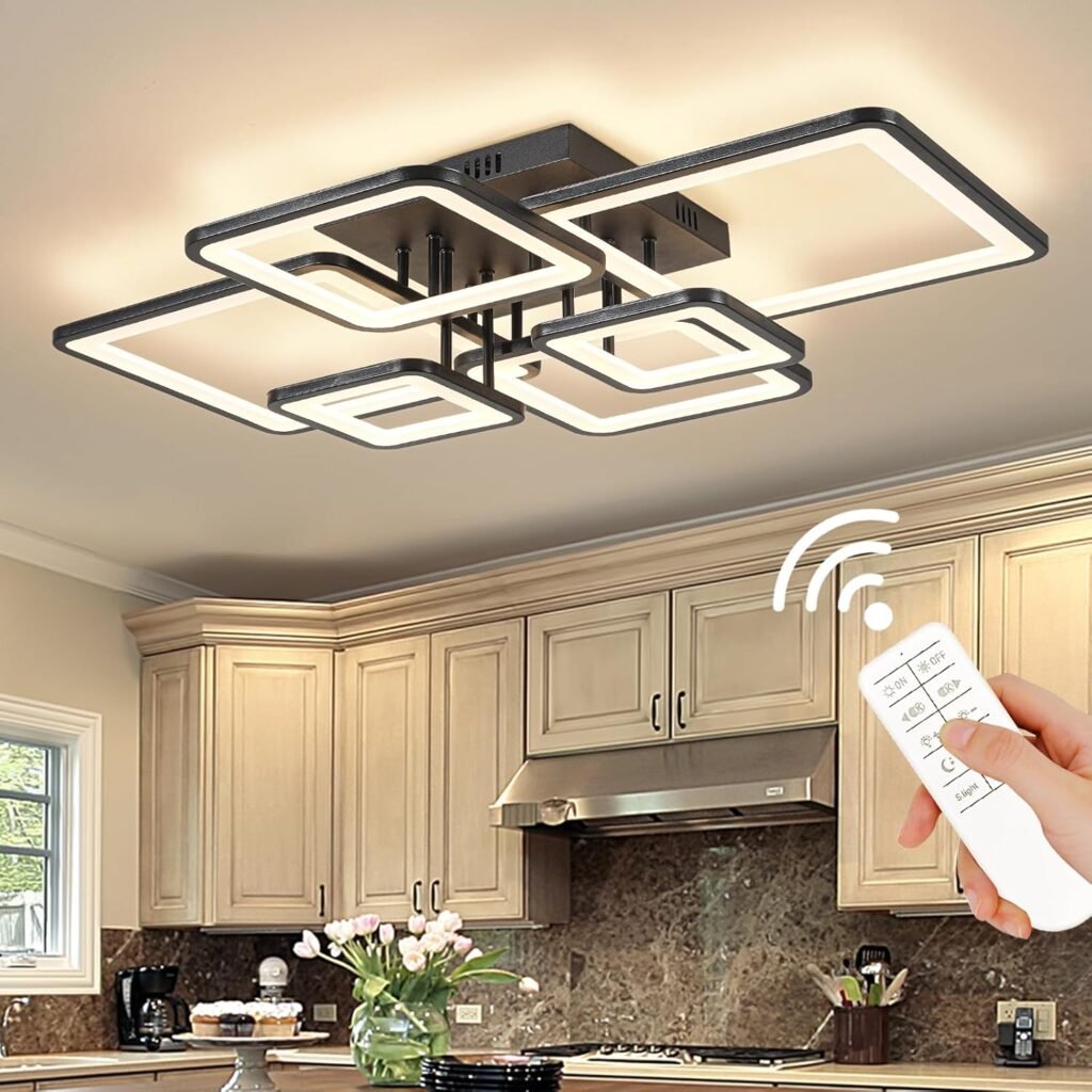 Shine LUEST 6-Ring Modern LED Ceiling Light Fixture. celling light for kitchen