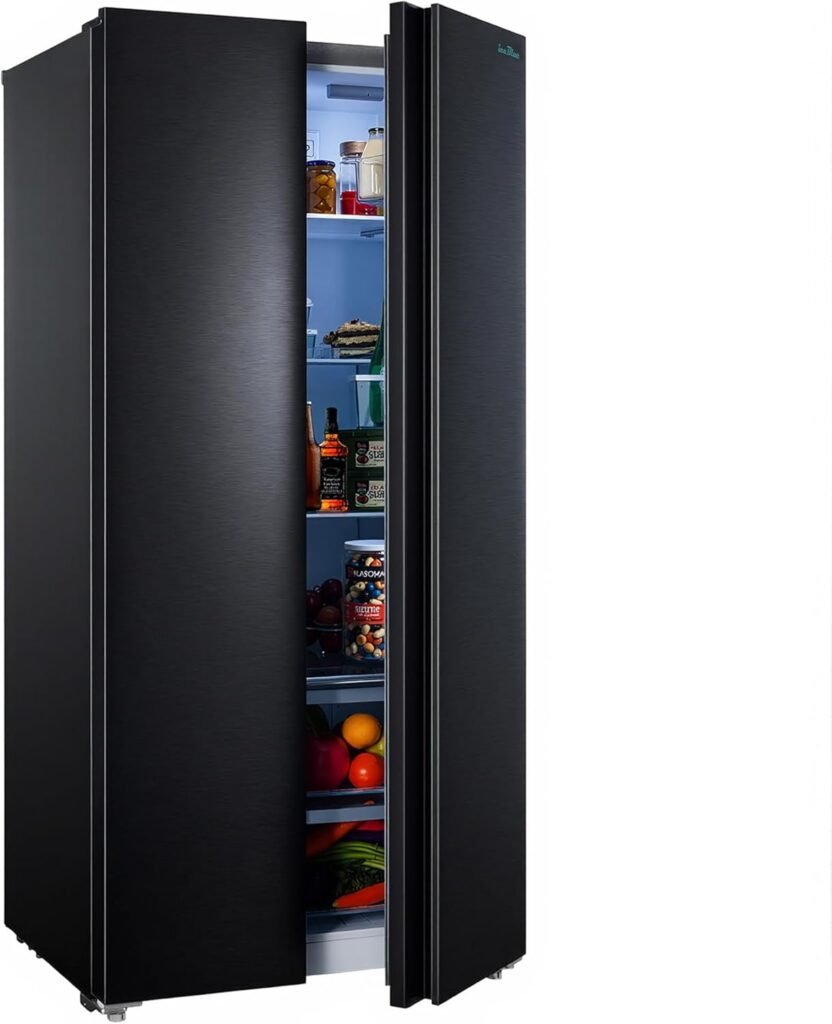 Iceblue 15.6 Cu.Ft Side-by-Side Counter Depth Refrigerator for Small Kitchen Organization
