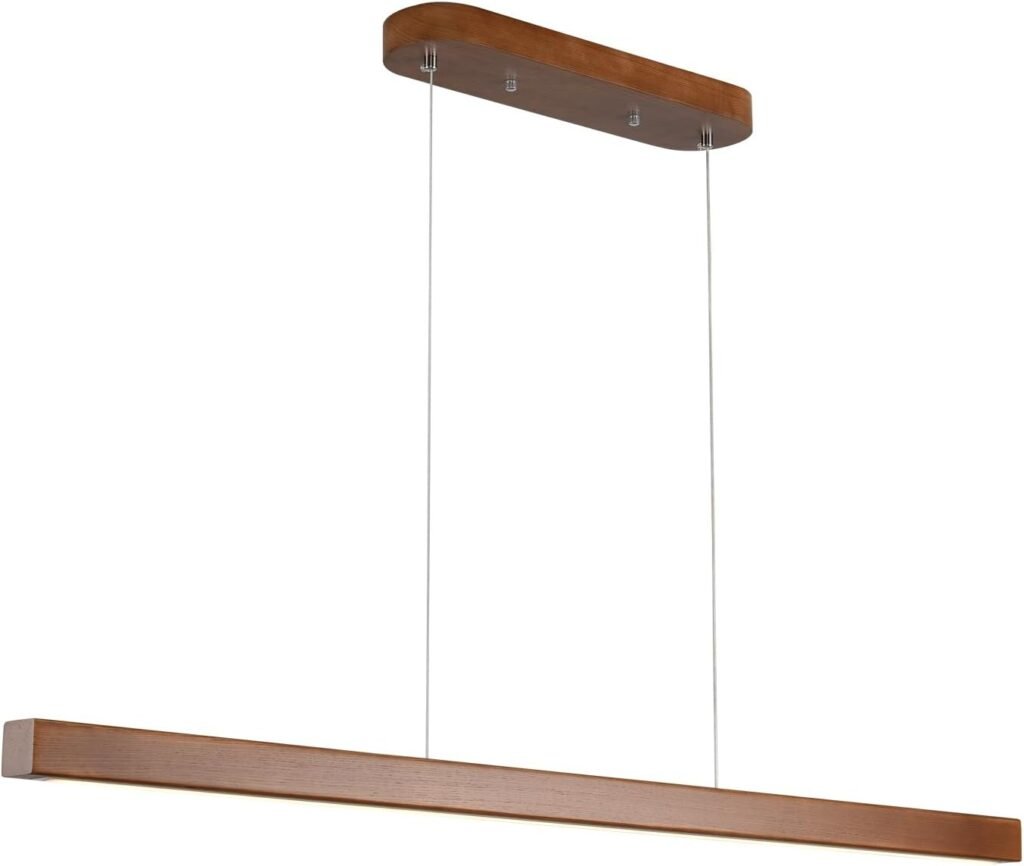 YISDESIGN 59" Wood Linear LED Pendant Light.