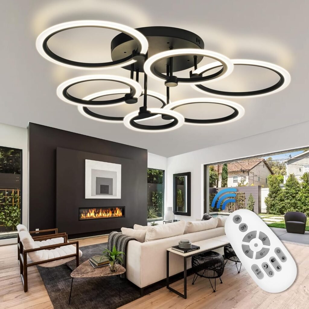 SEABLE 7-Ring Modern LED Ceiling Light Fixture