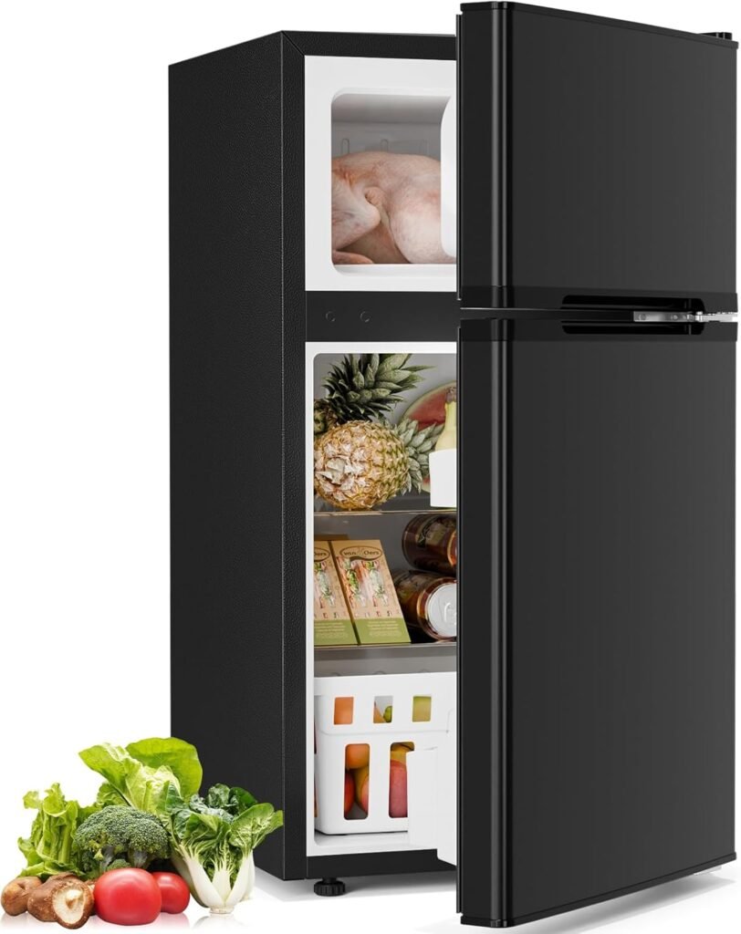 Antarctic Star 3.2 Cu.Ft Compact Refrigerator with Freezer for Small Kitchen Organization
