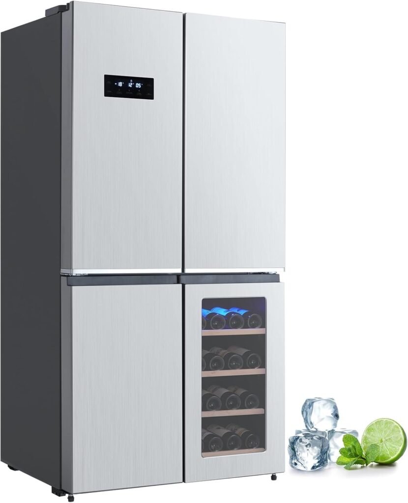 ExploreHorizon 36-Inch 21 Cu.Ft Counter Depth French Door Refrigerator for Small Kitchen Storage