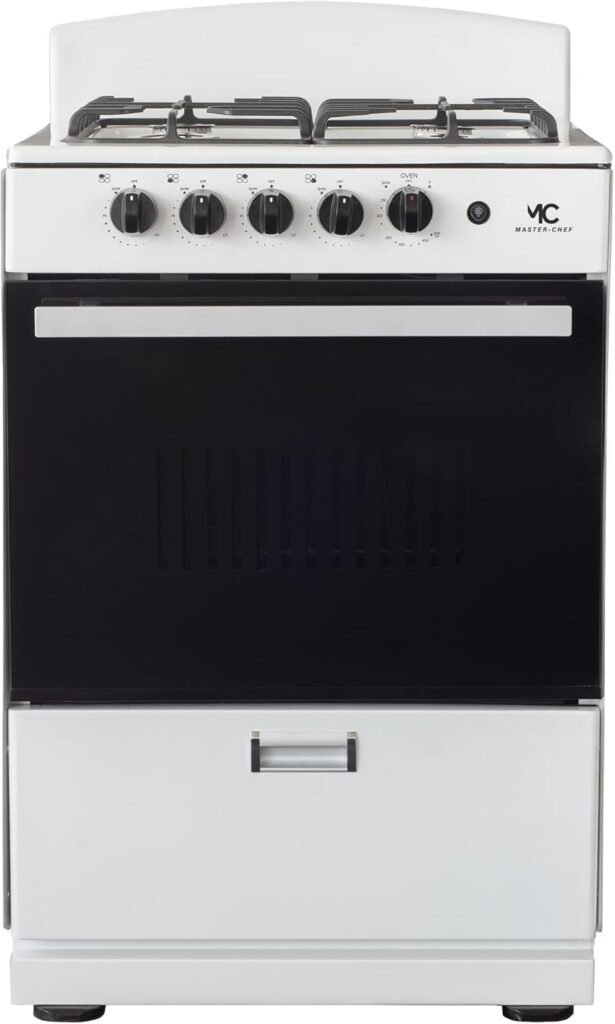 Master Chef 24-Inch Gas Space Saver Range with 3.0 Cu.Ft. Oven for Kitchen Gas Stoves and Oven