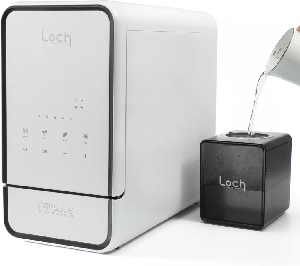 Loch Electronics Capsule Countertop Dishwasher for Ultra-Compact Small Kitchen Use