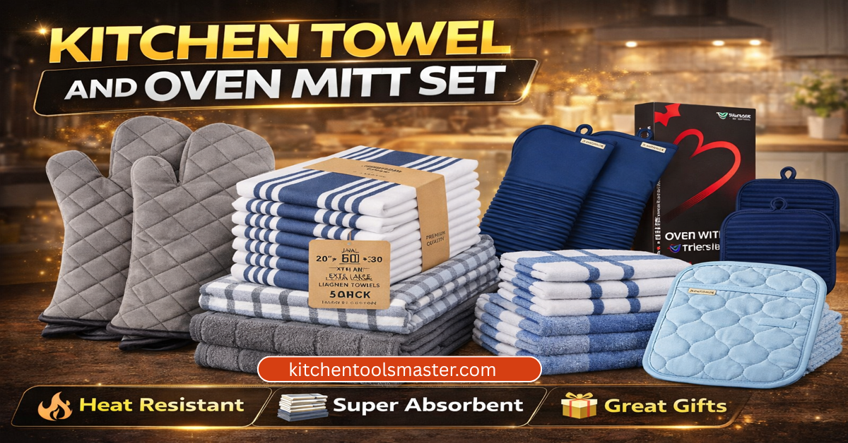 kitchen towel and oven mitt set