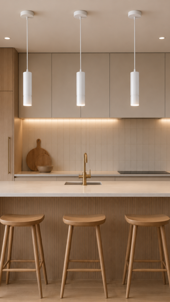 OKELI White Pendant Lights for Kitchen