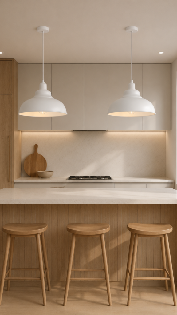 COTTMIC White Pendant Lights for Kitchen