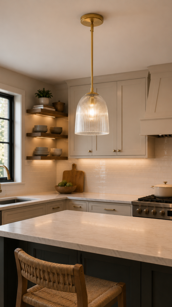 Asher Hamilton Glasia Gold Pendant Light for Kitchen