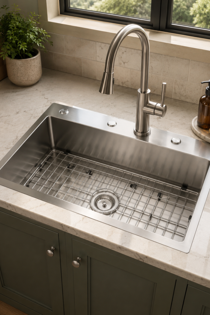 Koardink Stainless Steel Sinks for Kitchen Drop-In Single Bowl Sink