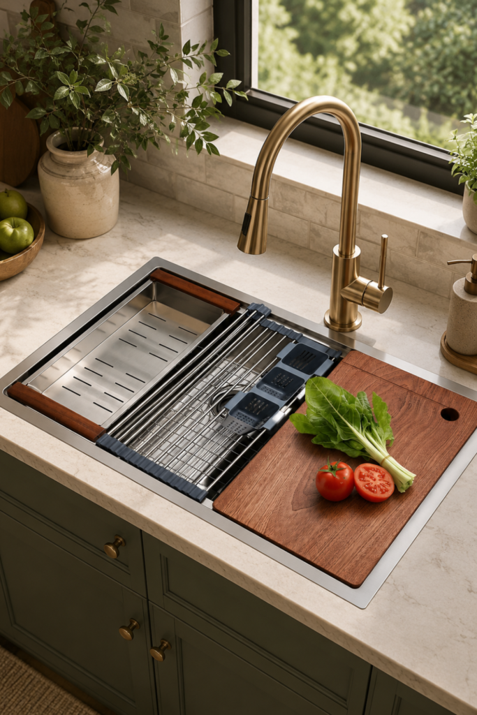 Stainless Steel Sinks for Kitchen – 30 Inch Undermount Workstation Sink