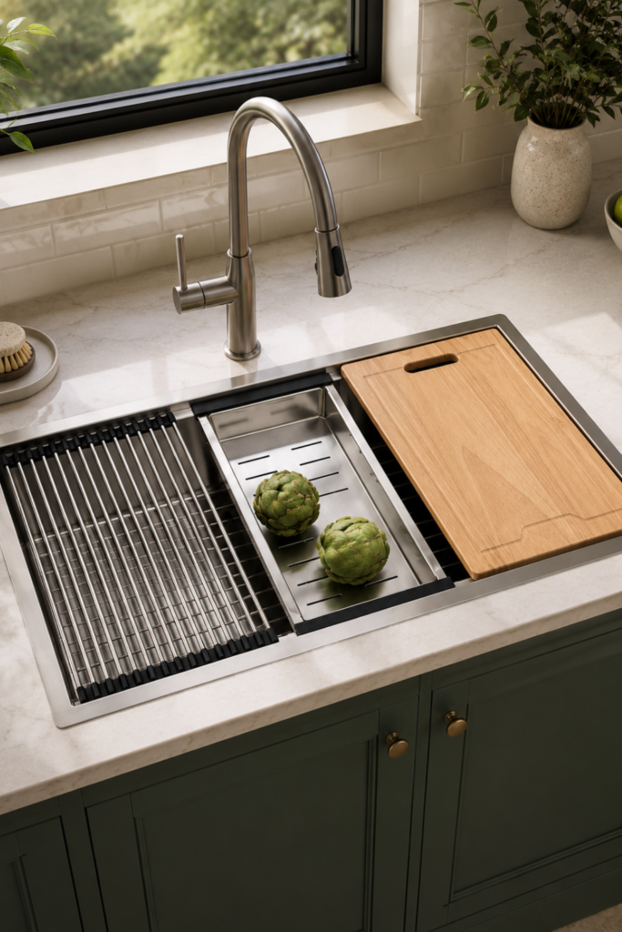 Stainless Steel Sinks for Kitchen – 30 Inch Undermount Workstation Sink