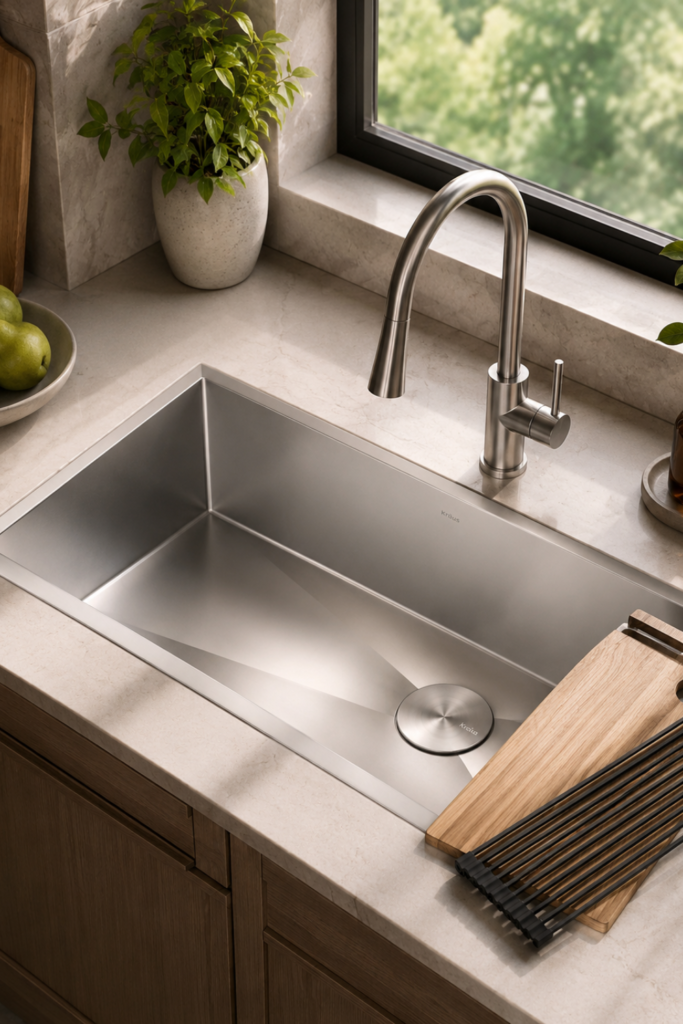 Stainless Steel Sinks for Kitchen – 32 Inch Undermount Workstation Sink