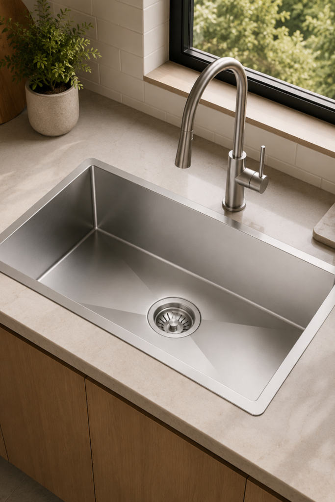 Stainless Steel Sinks for Kitchen – 26 Inch Undermount Single Bowl Sink