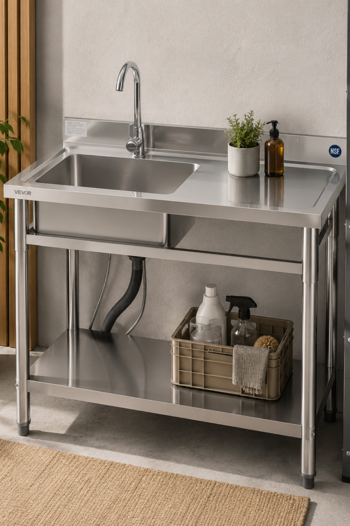 Stainless Steel Sinks for Kitchen – Free-Standing Commercial Utility Sink