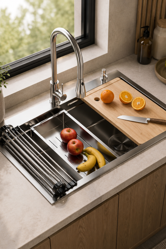 Stainless Steel Sinks for Kitchen – 30 Inch Drop-In Farmhouse Workstation Sink