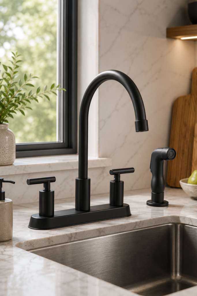 High-Arc 2-Handle Faucet with Side Sprayer