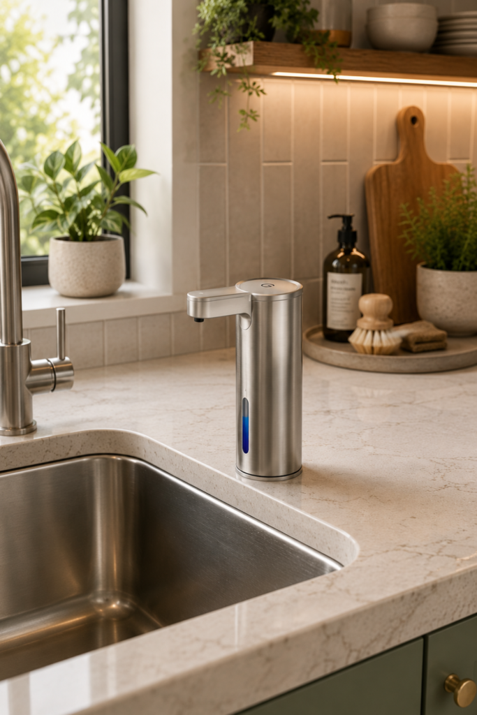 Soap Dispenser for the Kitchen Sink – Touchless Stainless Steel Automatic Soap Dispenser