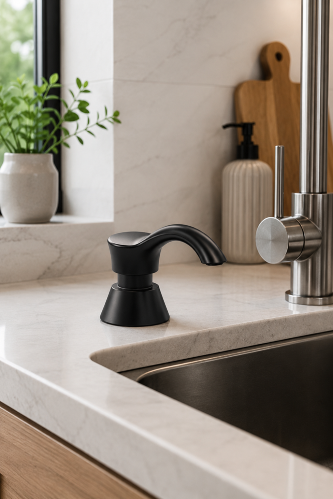 Soap Dispenser for the Kitchen Sink – Refillable Built-In Soap & Lotion Dispenser