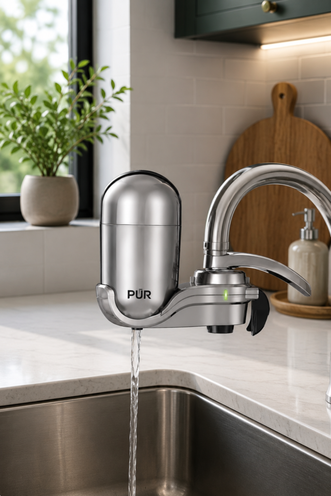 Water Filter for Kitchen Sink – Vertical Faucet Mount Filtration System